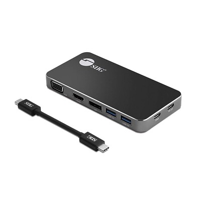 SIIG 4K USB-C MST Laptop Docking Station Thunderbolt 3 Compatible with 100W P...