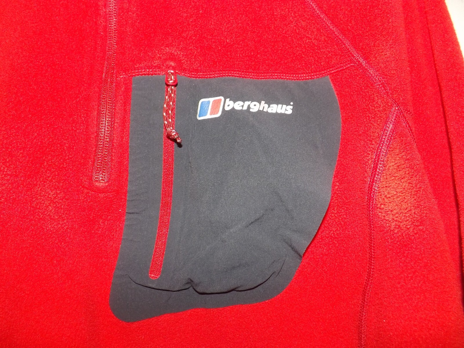 Berghaus Fleece Mens Large Red 1/2 Zip Jumper Walking Outdoor Hiking eBay