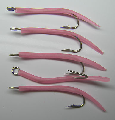 Saltwater fishing 5 pack  6/0 31022 Mustad UV Glow Tube hooks Striper jig lure
