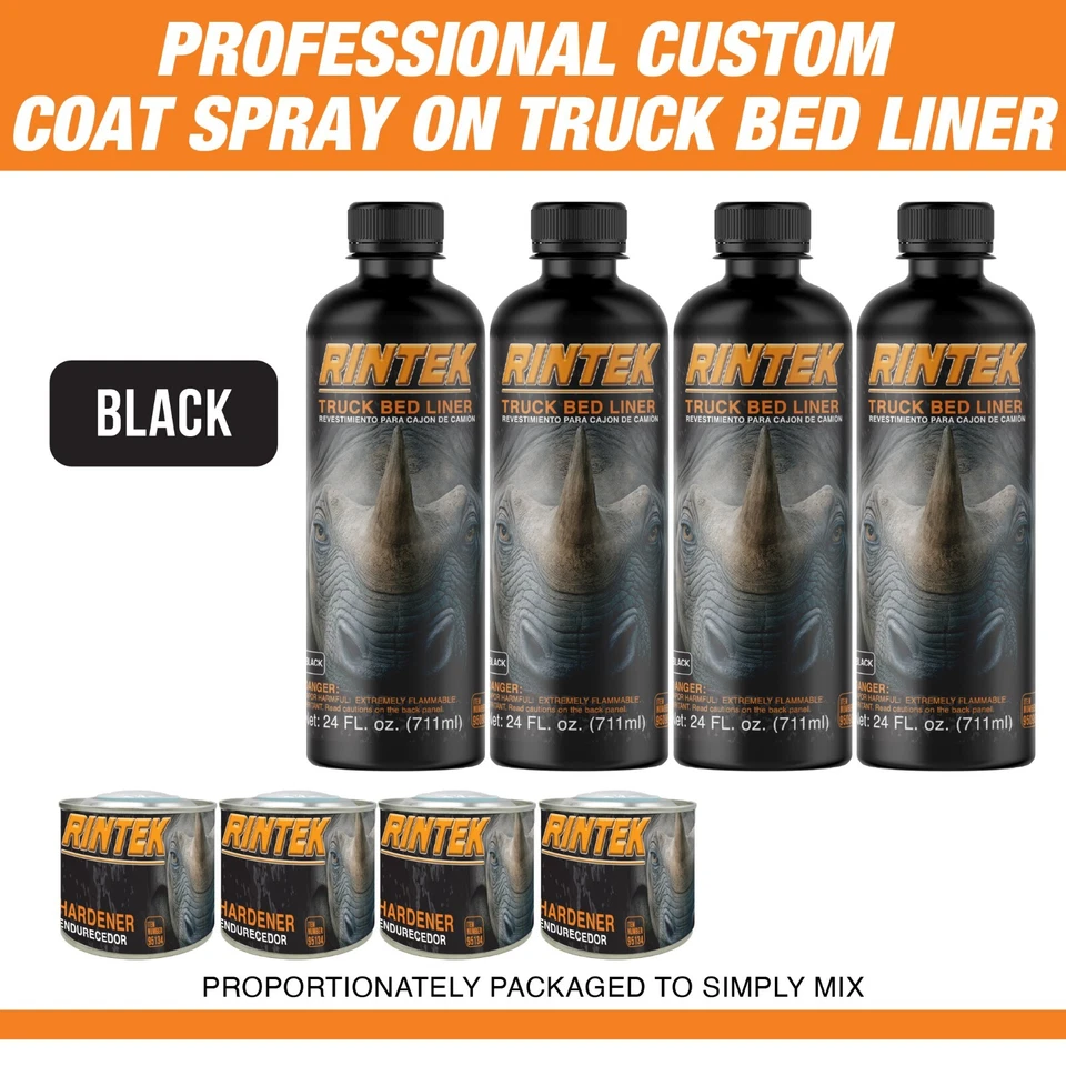 Rintek Black 1 Gallon Urethane Spray-On Truck Bed Liner Kit - (95096) - Image 2 of 4