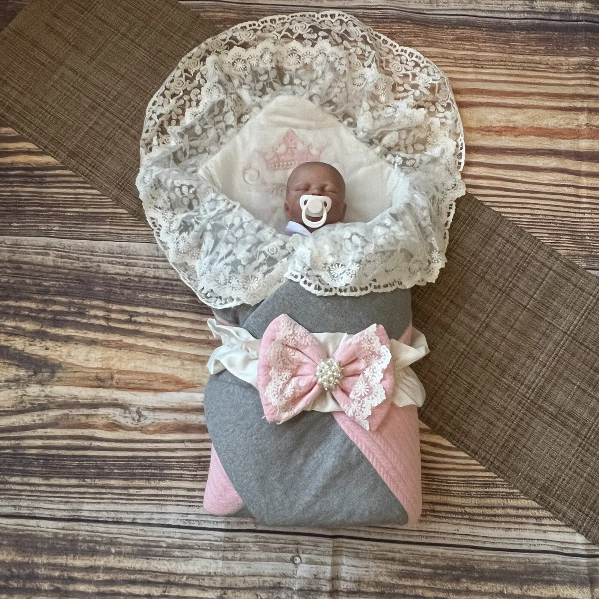 Baby Girl Baptism Blanket Baby Swaddle Baby Envelope Blanket Receiving Blanket