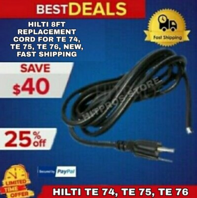 HILTI 8 FT REPLACEMENT CORD FOR TE 74, TE 75, TE 76 HEAVY DUTY  , FAST SHIPPING