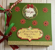 7x7 Christmas Scrapbook Vintage Stamperia Premade Junk Journal