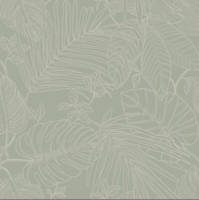 Rasch Baldachin Blätter Salbeigrün Tropical Floral Tapete 283180