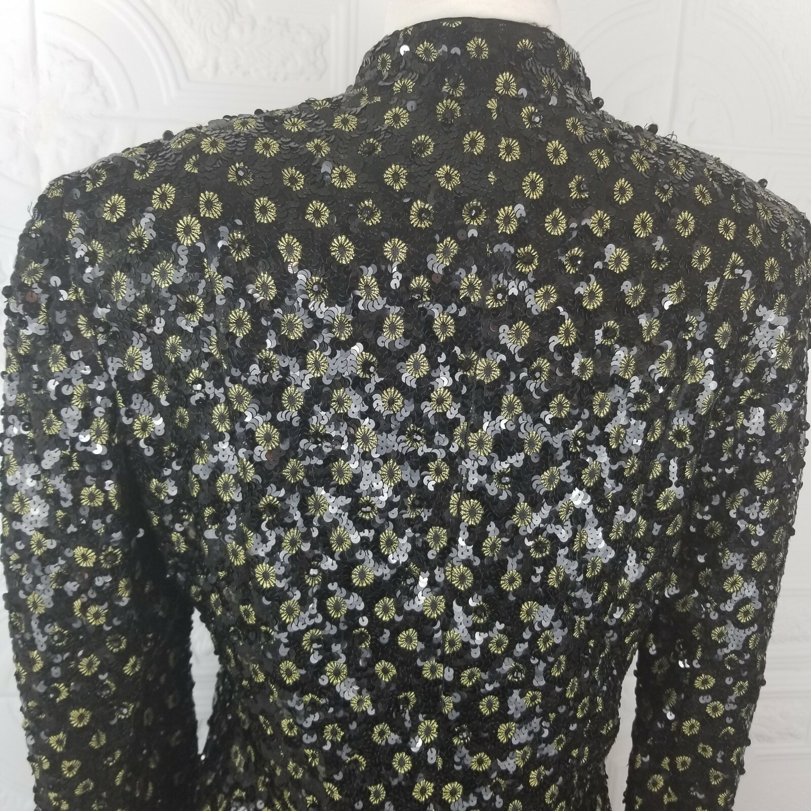 Black Sequin Beaded Evening Jacket Sequin Cocktai… - image 7