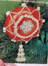 LeeWards ORANGE BRILLIANCE Vintage Sequin Bead Christmas Ornament Craft Kit