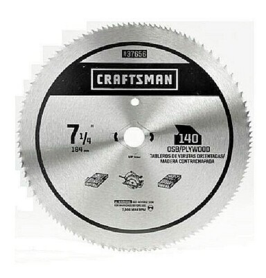 CRAFTSMAN Circular Saw Blade 7 1/4 Inch 140T Plywood CHN 37656