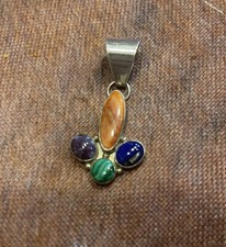 VTG Navajo Multi Stone Pendant Sherry Spiny Oyster Lapis Malachite Sugilite 2