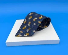 Altea Milano Blue Floral Silk Tie Made in Italy Russell EUC