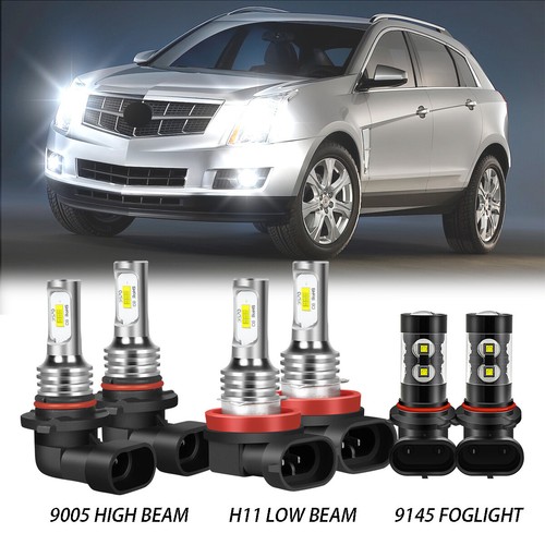 For Cadillac SRX 20102016 6x 6000K LED Headlight Bulbs High/Low Beam