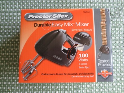 NIB PROCTOR SILEX 5-Speed BLACK Durable EASY MIX MIXER - Style 62507