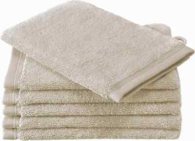 De Witte Lietaer Contessa Luxe Waschlappen 6 Stück Baumwolle Beige 16x22 cm NEU