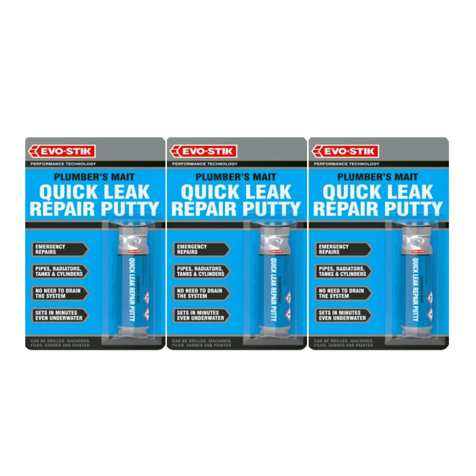 Evo-Stik Plumber’s Mait Quick Leak Repair Putty 3 Packs