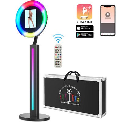 Floor iPad Photo Booth Stand LED Selfie Machine Sharing Station For Ipad all siz