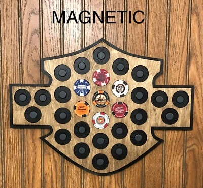 Magnetic Harley Poker Chip Display Holds 30 Chips - Image 1 of 4