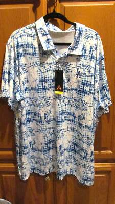 *Antigua LA Dodgers Golf Shirt SS Blue Whitee NWT Polo 3XL