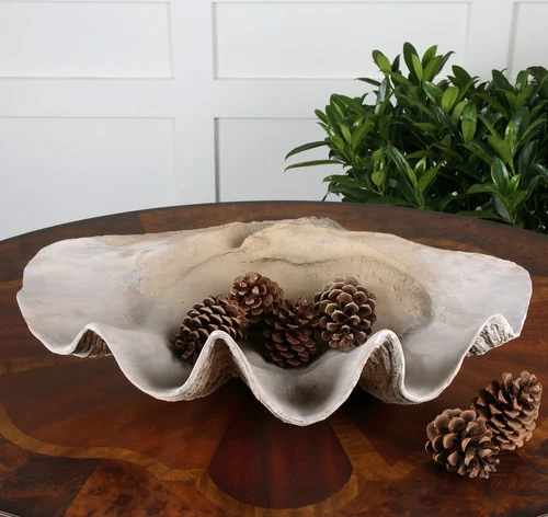 COASTAL LIVING XXL 23" NATURAL INSPIRED CLAM SHELL BOWL TABLE DECOR 19800 - Picture 3 of 3