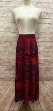 FRITZI California Skirt Women S Vintage Pleated A-Line Red Purple Boho Hippie