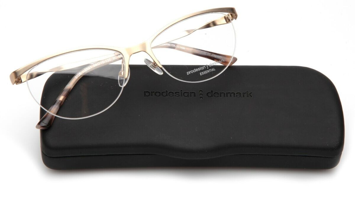 Lunettes de vue nylor Prodesign Denmark en métal or mat de haute manufacture