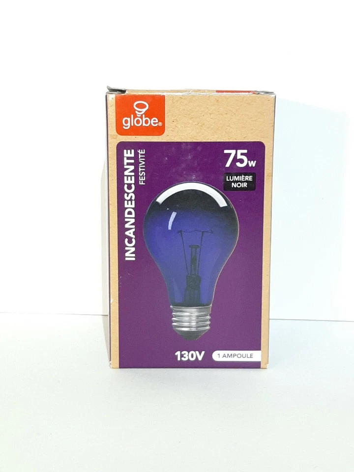 Globe 75w Incandescent Black Light Party Bulb Watts A19 130v - Image 2 of 4