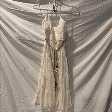 Elegant White Spaghetti Strap ZIMMERMAN Dress