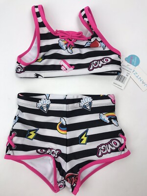 Jantzen Girls 6X 2 Pc Swimsuit Pop Art Princess Tankini Shorts UPF 50+ New $38