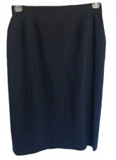 Carlisle Black Stretch Wool Long Straight Career Skirt Size 10 NWT