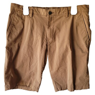 Goodthreads Mens Sz 34 Brown Chino Casual Shorts Flat Front 