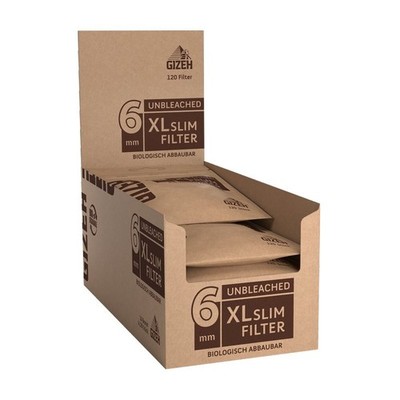 Filtri GIZEH Pure 6mm XL Lunghi Biodegradabili 10x120 Filtri Slim Naturali
