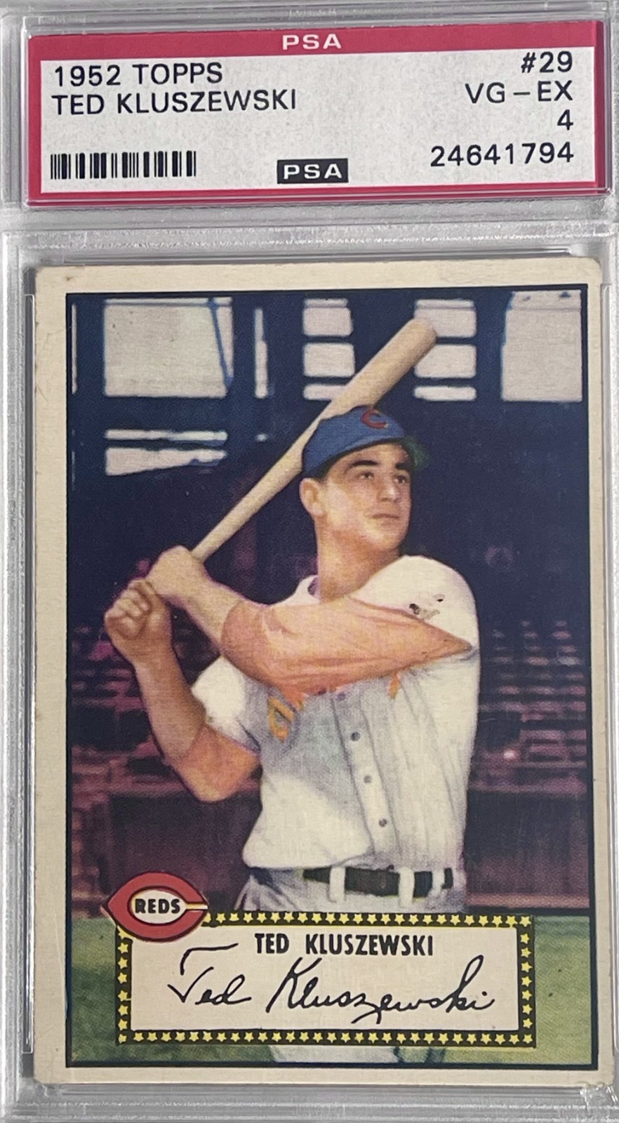 1952 Topps Ted Kluszewski #29 Red Back - PSA 4