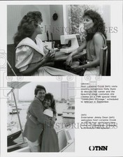 1989 Press Photo Host Lorianne Crook, Holly Dunn, Jimmy Dean in TNN Special