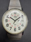 Vintage Timex Men's Large Face Quartz Watch Water Resistance Date Day 32.3mm