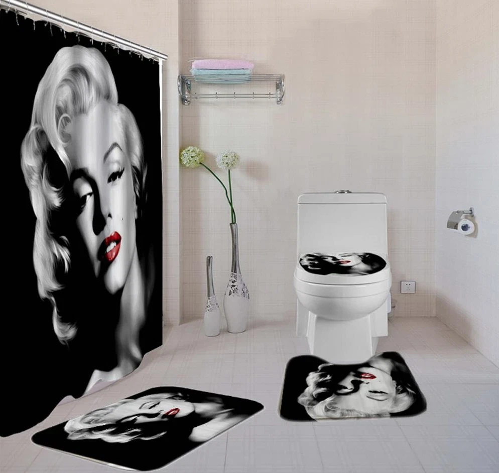 Marilyn Monroe Beautiful Woman Bathroom Set, Shower Curtain Set