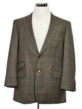 Brooks Brothers Tweed Plaid Wool Sport Coat Jacket Blazer Men  s 42R Brown