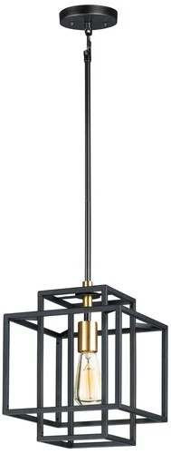 Maxim Liner 9 3/4" Wide Black Geometric Boxes Mini Pendant - Picture 2 of 3