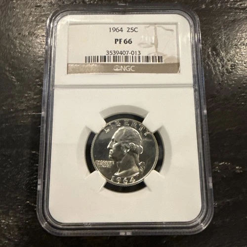 1964 Washington Quarter, Proof, 25c - Graded NGC PF66