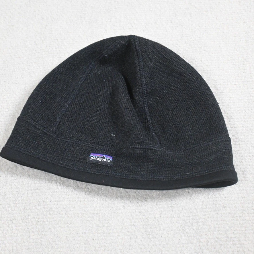 Patagonia Black Fleece Beanie Hat Adult Medium Made in Thailand Outdoor Winter