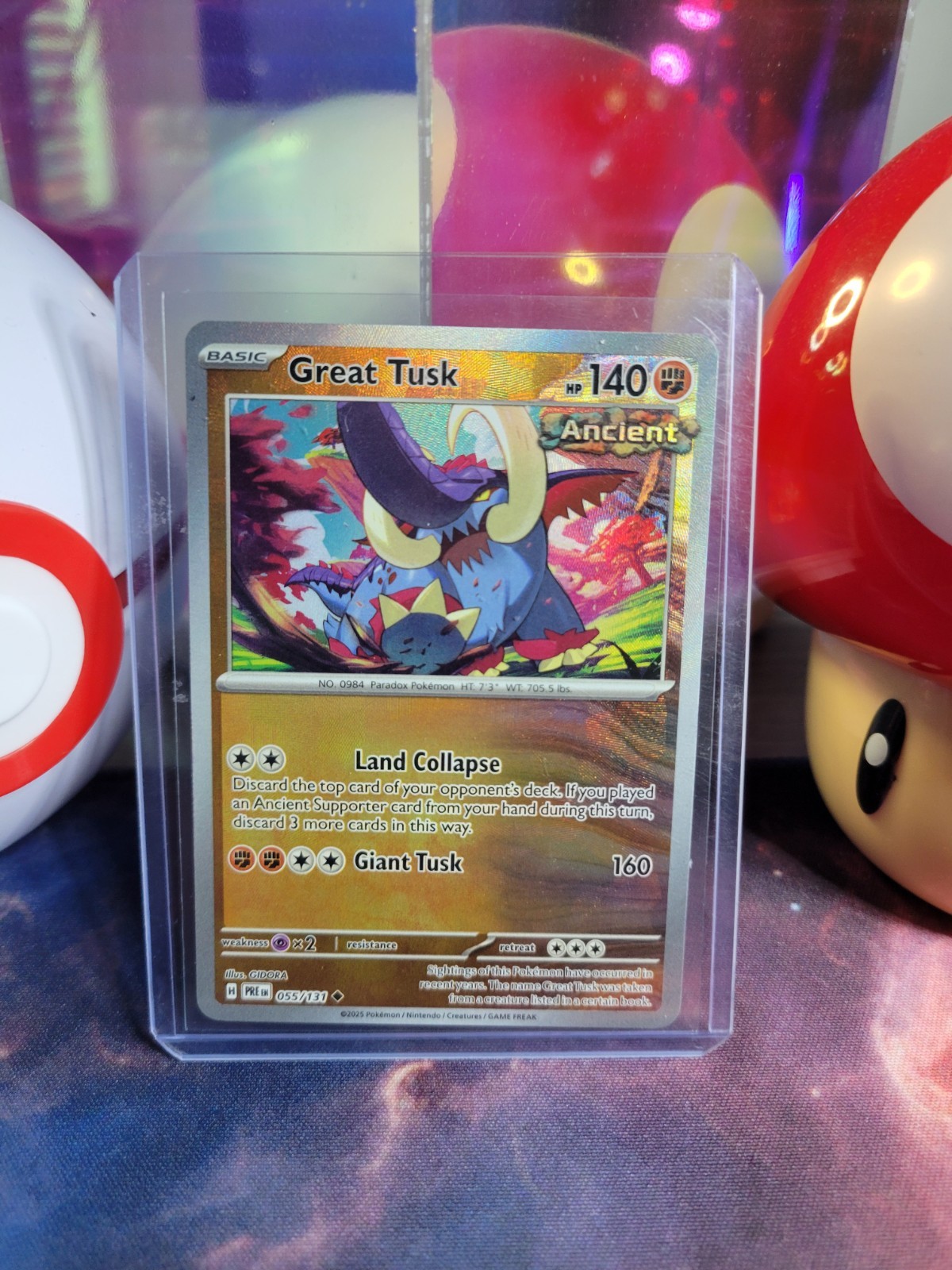 Great Tusk 55/131 Pokémon TCG S&V Prismatic Evolutions Pokéball Uncommon Holo NM