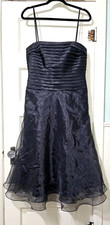 FLASH SALE!! NEW Bari Jay Sleeveless Formal Dress 10 Medium SHINY Black Pleated