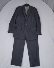 Brooks Brothers Men's Black Wool Suit Sport Coat 40R Pants 34x30 Notch Lapel
