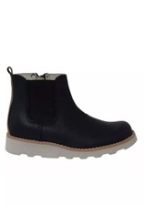 Image of Clarks Crown Halo Boys Navy Leather Boots UK Size 12 F EU 30