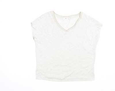 Beigefarbenes Basic-T-Shirt Damen UK Größe 8 MNG