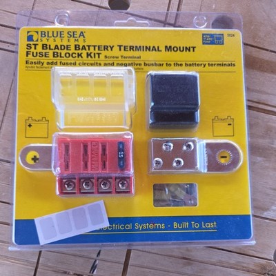Blue Sea Systems 5024 ATO/ATC ST Blade Battery Terminal Mount Fuse Block Kit