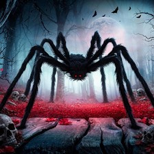 10 FT Giant Spider Halloween Spiders Decorations Outdoor 10 FT, 10 Ft Black