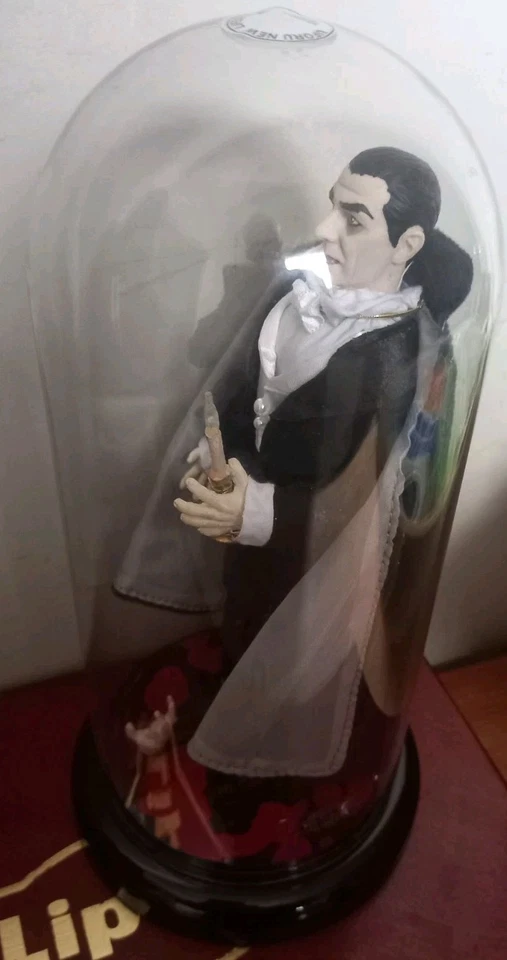 Mego Horror Figure, Dracula customised and Fixed Into a pastic display case. - Image 2 of 2