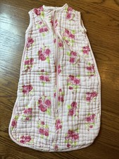 BABY SLEEPING SACK 0-3 MONTHS GIRLS PINK ROSES 100 COTTON KYLE  DEENA