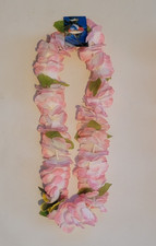 Luxury Hawaiian Hula Pink Flower garland necklace Lei Fancy Dress Accessory