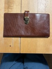 Vintage Envelope Dark Brown Leather Slim Passport Travel Wallet 9 x 4.5