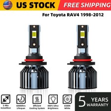 For Toyota RAV4 1998-2012 9006/HB4 LED Headlight Bulbs Kit High/Low Beam 6000K