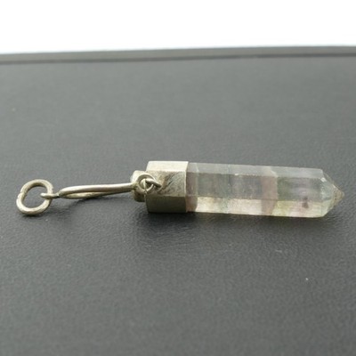 Handarbeit, Vintage Mondstein & Fluorid Kristall Edelstein Silber Anhänger